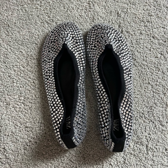 Zara Rhinestone Ballet Flats - Picture 3 of 4